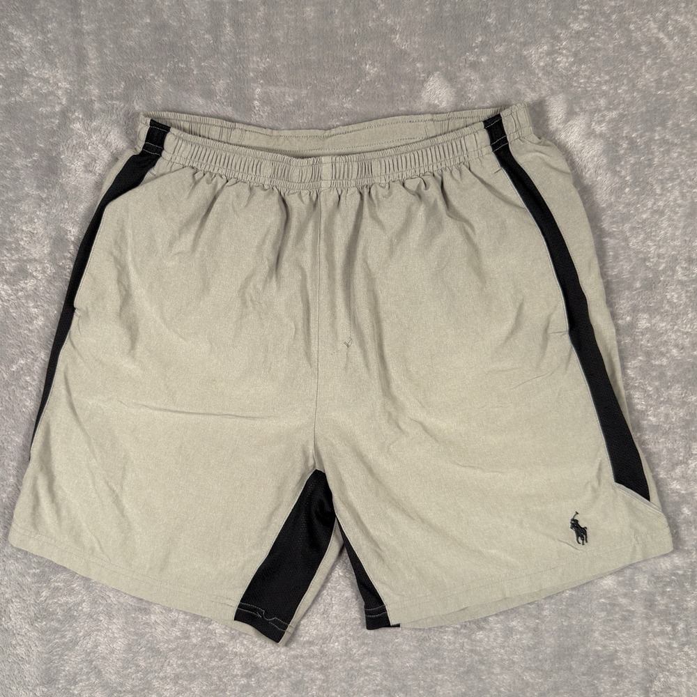 Polo Ralph Lauren Shorts Men XL Gray Lined Athletic Running Training Performance